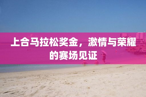 上合马拉松奖金，激情与荣耀的赛场见证