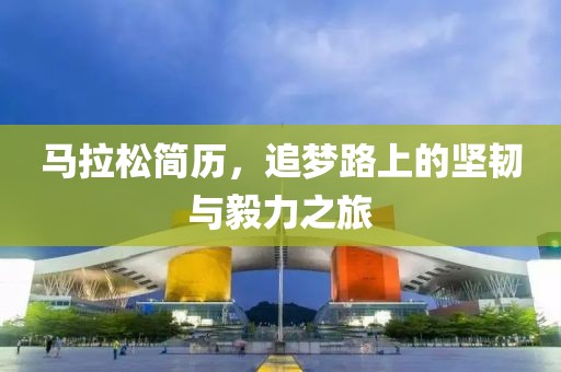 马拉松简历，追梦路上的坚韧与毅力之旅