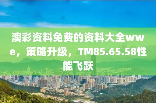 澳彩资料免费的资料大全wwe，策略升级，TM85.65.58性能飞跃