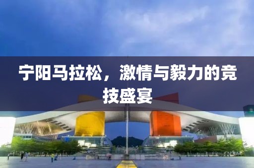 宁阳马拉松，激情与毅力的竞技盛宴