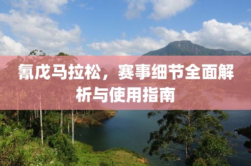 氰戊马拉松，赛事细节全面解析与使用指南