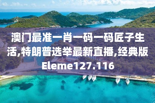 澳门最准一肖一码一码匠子生活,特朗普选举最新直播,经典版Eleme127.116