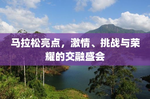 马拉松亮点，激情、挑战与荣耀的交融盛会