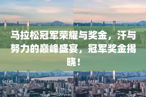 马拉松冠军荣耀与奖金，汗与努力的巅峰盛宴，冠军奖金揭晓！