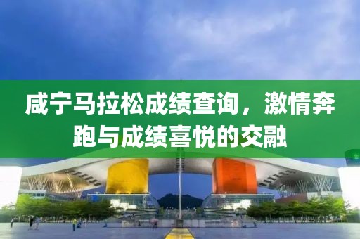 咸宁马拉松成绩查询，激情奔跑与成绩喜悦的交融