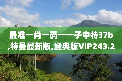 最准一肖一码一一子中特37b,特曼最新版,经典版VIP243.2