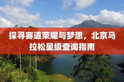 探寻赛道荣耀与梦想，北京马拉松星级查询指南