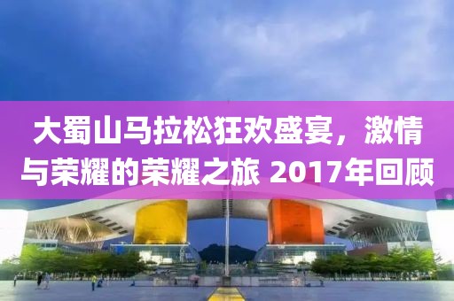 大蜀山马拉松狂欢盛宴，激情与荣耀的荣耀之旅 2017年回顾