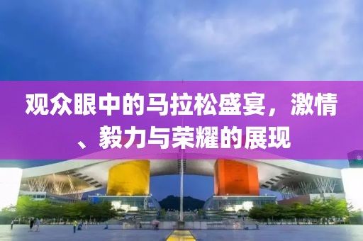 观众眼中的马拉松盛宴，激情、毅力与荣耀的展现