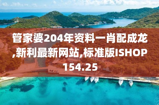 管家婆204年资料一肖配成龙,新利最新网站,标准版ISHOP154.25