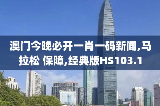 澳门今晚必开一肖一码新闻,马拉松 保障,经典版HS103.1