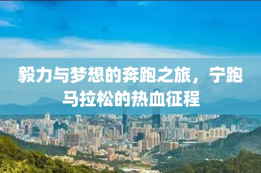 毅力与梦想的奔跑之旅，宁跑马拉松的热血征程
