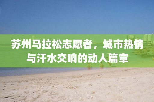 苏州马拉松志愿者，城市热情与汗水交响的动人篇章