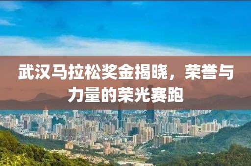 武汉马拉松奖金揭晓，荣誉与力量的荣光赛跑