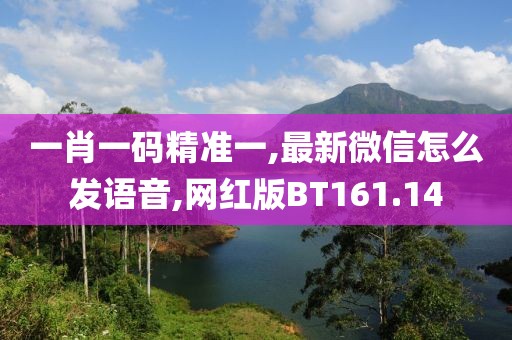 一肖一码精准一,最新微信怎么发语音,网红版BT161.14