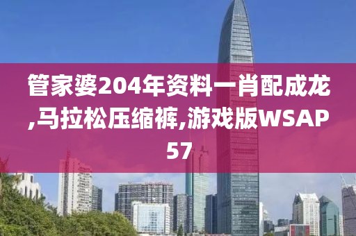 管家婆204年资料一肖配成龙,马拉松压缩裤,游戏版WSAP57