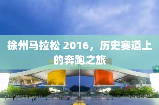 徐州马拉松 2016，历史赛道上的奔跑之旅