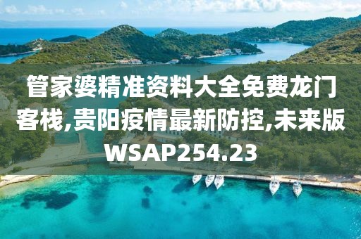 管家婆精准资料大全免费龙门客栈,贵阳疫情最新防控,未来版WSAP254.23