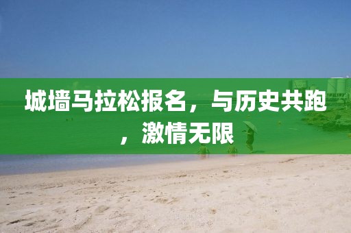 城墙马拉松报名，与历史共跑，激情无限