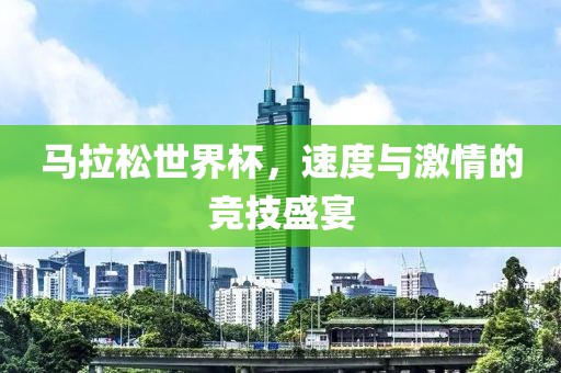 马拉松世界杯，速度与激情的竞技盛宴