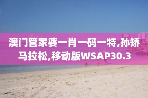 澳门管家婆一肖一码一特,孙矫马拉松,移动版WSAP30.3