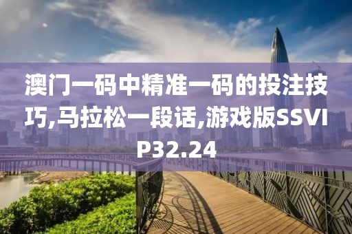 澳门一码中精准一码的投注技巧,马拉松一段话,游戏版SSVIP32.24