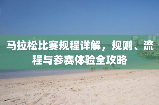 马拉松比赛规程详解，规则、流程与参赛体验全攻略