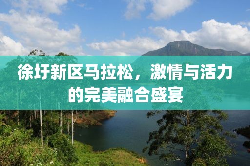 徐圩新区马拉松，激情与活力的完美融合盛宴
