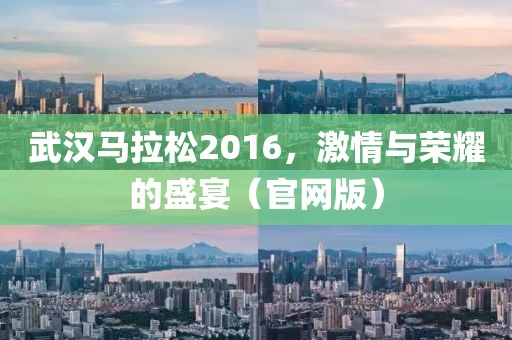武汉马拉松2016，激情与荣耀的盛宴（官网版）