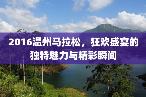 2016温州马拉松，狂欢盛宴的独特魅力与精彩瞬间