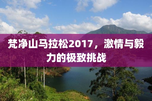 梵净山马拉松2017，激情与毅力的极致挑战