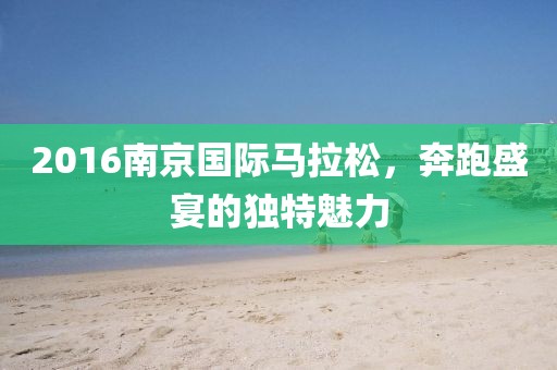 2016南京国际马拉松，奔跑盛宴的独特魅力