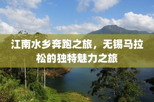 江南水乡奔跑之旅，无锡马拉松的独特魅力之旅