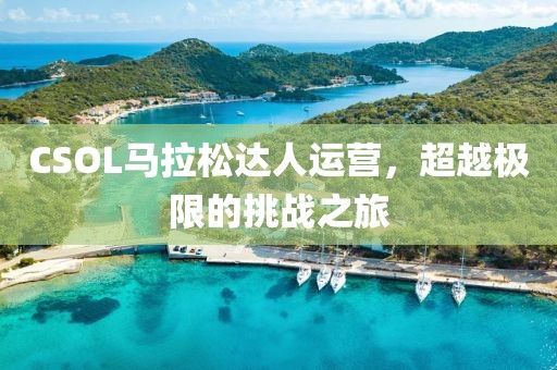 CSOL马拉松达人运营，超越极限的挑战之旅