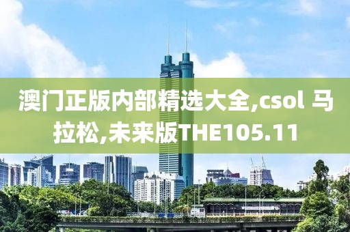 澳门正版内部精选大全,csol 马拉松,未来版THE105.11