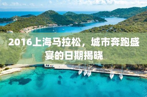 2016上海马拉松，城市奔跑盛宴的日期揭晓