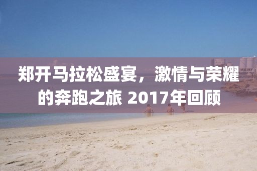 郑开马拉松盛宴，激情与荣耀的奔跑之旅 2017年回顾