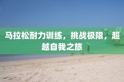 马拉松耐力训练，挑战极限，超越自我之旅