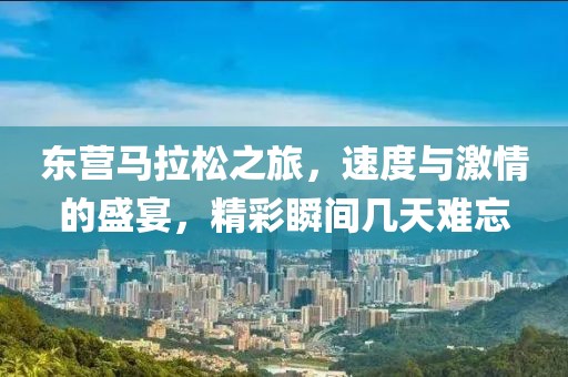 东营马拉松之旅，速度与激情的盛宴，精彩瞬间几天难忘