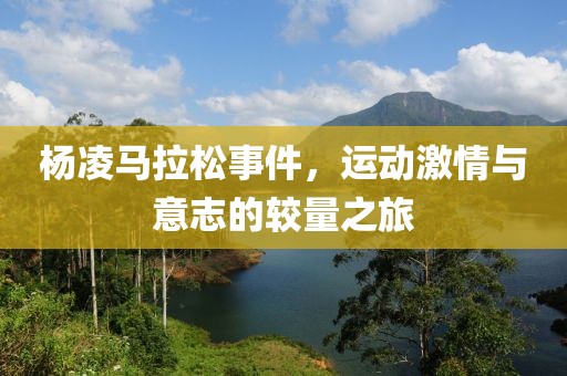 杨凌马拉松事件，运动激情与意志的较量之旅