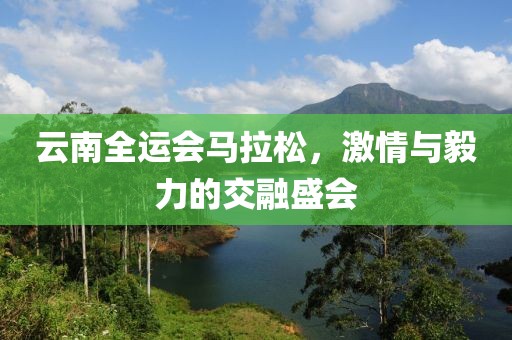 云南全运会马拉松，激情与毅力的交融盛会