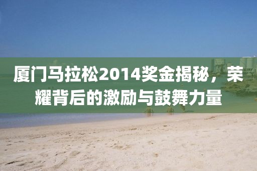 厦门马拉松2014奖金揭秘，荣耀背后的激励与鼓舞力量