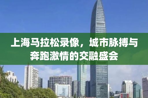 上海马拉松录像，城市脉搏与奔跑激情的交融盛会