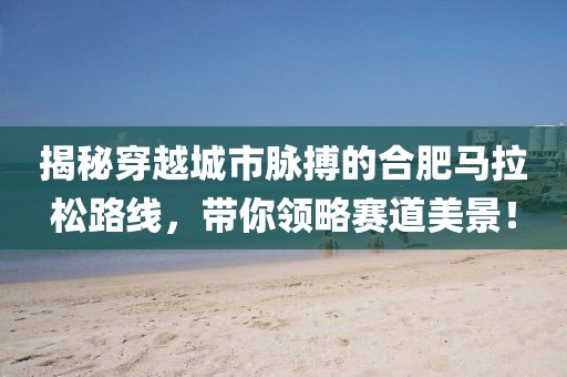 揭秘穿越城市脉搏的合肥马拉松路线，带你领略赛道美景！