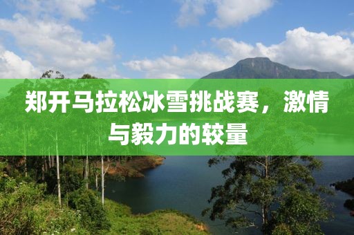 郑开马拉松冰雪挑战赛，激情与毅力的较量