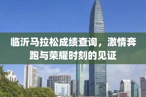 临沂马拉松成绩查询，激情奔跑与荣耀时刻的见证