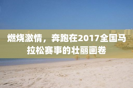 燃烧激情，奔跑在2017全国马拉松赛事的壮丽画卷