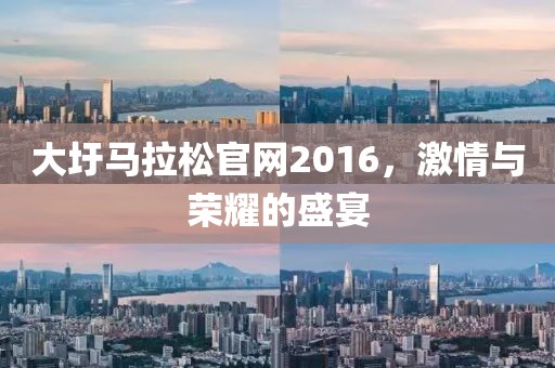 大圩马拉松官网2016，激情与荣耀的盛宴