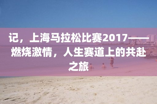 记，上海马拉松比赛2017——燃烧激情，人生赛道上的共赴之旅