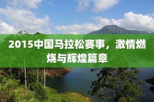 2015中国马拉松赛事，激情燃烧与辉煌篇章